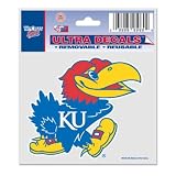 Kansas Jayhawks 3x4 Official Ultra Decal Window Cling