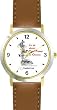 Habit 2 - The Power of to Choose, Crossroads (English Text) - DELUXE TWO-TONE WATCH from THE 7 HABITS - WATCH COLLECTION BY WATCHBUDDY&reg; - Arabic Numbers - Brown Leather Strap-Size-Women's Size-Small