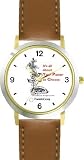 Habit 2 - The Power of to Choose, Crossroads (English Text) - DELUXE TWO-TONE WATCH from THE 7 HABITS - WATCH COLLECTION BY WATCHBUDDY&reg; - Arabic Numbers - Brown Leather Strap-Size-Women's Size-Small