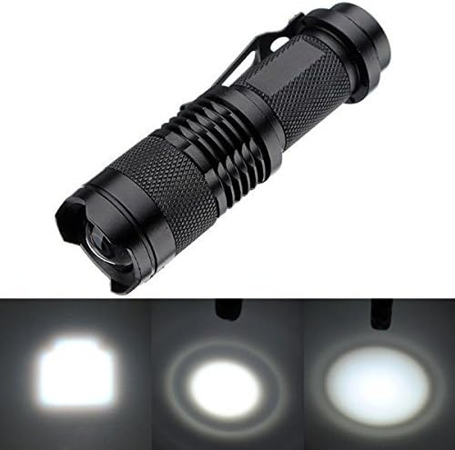 Ekusoft® 7W 300LM Mini LED Flashlight Adjustable Focus Zoom LED Lamp 3 Mode Low-High-Strobe Handheld Torch