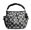 Coach Signature Parker Op Art Shoulder Bag Purse 13427 Black White