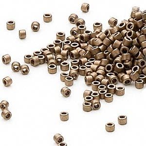 50 Grams Opaque Matte Metallic Dark Gold, (Db322) Delica Myiuki 11/0 Tube Round Seed Bead Approx 10,000 Beads