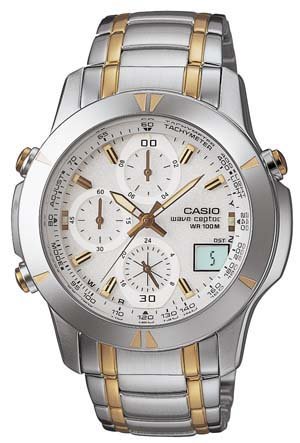 CASIO EXECUTIVE MEN'S ATOMIC CHRONO WATCH 2 TONE WVQ560SGA 7A