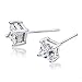 Buyless Fashion Surgical Steel Additional Push Back White Squared Crystal CZ Earring