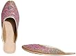 Beaded & Sequin Indian Leather Slippers for Women Handcrafted Casual Footwear W