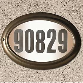 Qualarc Edgewood Oval Lighted Address Plaque by 