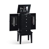 All new item Contemporary espresso finish wood jewelry armoire cabinet chest