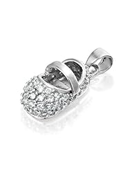 Bling Jewelry Clear CZ April Birthstone Baby Shoe Charm Pendant Sterling Silver