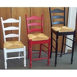 Ladder Back Counter Stool Each Piece Sold Separately (White) (17 x 18 3 4 x 40 1 2H) by Stacks and Stacks