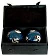 Best 16th 21st 30th Birthday Gift Idea - 1.5" Chinese Cloisonne Health Balls w/ Bagua in Fabric Case