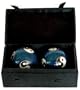 Best 16th 21st 30th Birthday Gift Idea - 1.5" Chinese Cloisonne Health Balls w/ Bagua in Fabric Case