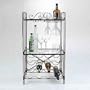 Concept Housewares Metal Wine and Glass Floor Rack, Matte Black