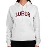 NCAA New Mexico Lobos Ladies Arch Applique Midweight Zip Hoodie - White