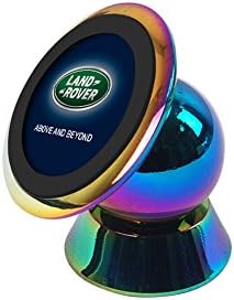 Landrover Logo Cell Phone Car Mount Holder, 360 Degrees Dashboard Universal Car Cradle Mount Rotatable Sticky Magnetic Stand Holder For Smartphone (Colorful Stainless Steel plating)
