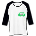こども元店長 七分袖リブラグランTシャツ(ホワイト×ブラック) M