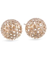 14k Gold Cut-Out Ball Stud Earrings