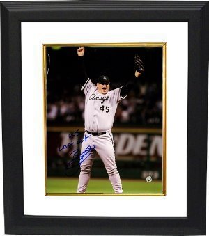 Bobby Jenks Autographed/Hand Signed Chicago White Sox 8x10 Photo WS Last Out Custom Framed- MLB Holo