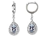 3.82 cts 925 Sterling Silver Genuine Aquamarine Earrings LIFETIME WARRANTEE