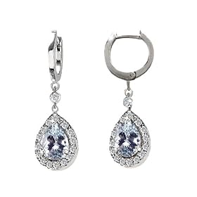 3.82 cttw 925 Sterling Silver Genuine Aquamarine Earrings LIFETIME WARRANTY