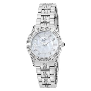 Bulova Women's 96L116 Swarovski Crystal Bracelet Mother of Pearl Dial Watch by Bulova