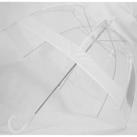 Frankford See Through Clear Bubble Dome Umbrella With White Trim