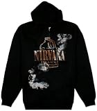 Zip Hoodie: Nirvana - Bleach Spot Specialty Products T-Shirt, L - Black