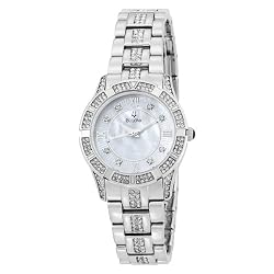Bulova Women's 96L116 Swarovski Crystal Bracelet Mother of Pearl Dial Watch