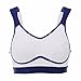 SYROKAN Women's Sports Bra Wireless Comfort High Impact Support Bounce Control Plus Size Workout Bra White 34C