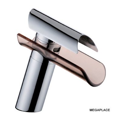 BathApp New Bathroom Waterfall Chrome Glass Vessel Sink Faucet (Model BA5100-26C)
