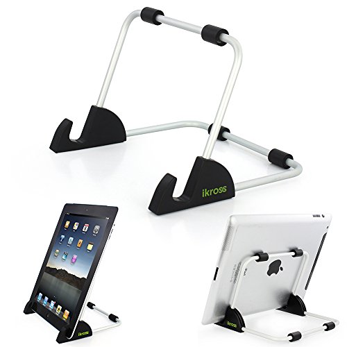 iKross Tablet PC Metal Stand Holder for Apple iPad 4, 5 Air, iPad Mini, Acer Iconia Tab B1-720 / One 7 B1-730, A1-830, TAB 7 A1-713; ASUS M80TA, Transformer Book T100Ta T100, ME172V, ME173X, VivoTab, MemoPad ME180a / Me102a, ME302C, RT Tab; Samsung Galaxy Tab S 10.5 T800 / 8.4 T700, Tab 4 10.1 /8.0 /7.0, Tab Pro 8.4 /10.1 /12.2/ Note 10.1;LG G Pad 10.1 V700 / 8.0 V480 /7.0 V400 / 8.3 V500; Lenovo ThinkPad 10, Tab A7-40, Tab A7-50, A7-30 Tablet, A8-50 A5500 / A3500 /A7600 Tablet; Dell Venue 8 (2014 3840), Venue 7 (2014 3740), Venue 11 Pro / 8 Pro and More