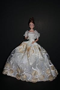 Ivory Ball Gown with Lots of Lace Made to Fit the Barbie Doll