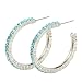 Blue Green Studded Hoop Dangle Earrings