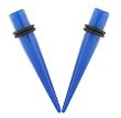 Acrylic Neon Glass Taper - Blue - 0G - Sold as a Pair
