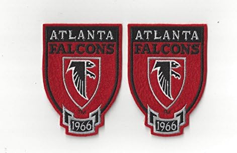 Set of 2 Vintage 1980s Atlanta Falcons Est 1966 4" high x 3" wide Patch (sew on only) Throwback Old Logo