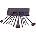 FASH Studio Quality 2011 Series Cosmetic Brush Set with Faux Leather Pouch, Goat and Nylon, 12-Piece