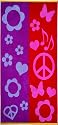 Strandtuch Peace Egeria Strandlaken Velours 100x180 cm, Farbe: rot - lila, Material: 420g/m², 100 % Baumwolle