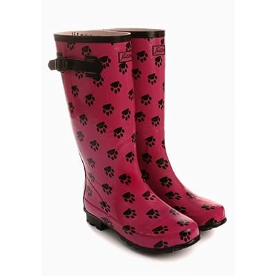 funky wellington boot with paw prints