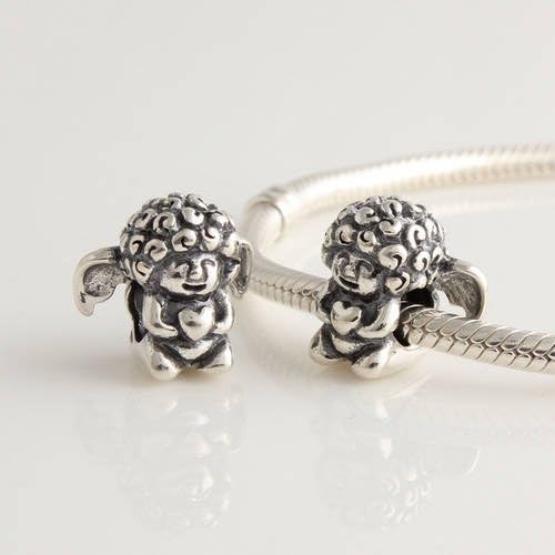 DUMAN 1pc 925 Sterling Silver Beads Fathers Day Gifts Angel Charms Compatible with Pandora Chamilia Kay Troll European Bracelet