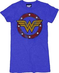 Junk Food Wonder Woman Liberty Blue Juniors T-shirt Tee