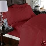 1200 Thread Count 4pc King Size Bed Sheet Set 100% Egyptian Cotton, Sateen Stripe, Deep... by Signature Bedding