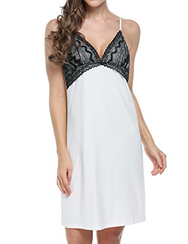 Ekouaer Sleepwear Women's Sexy Chemise Slip Nightgown