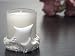 Glass Candle w Round Base w White Star w Clear Stones (Set of 48) - Baby Shower Gifts & Wedding F