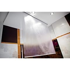HALB-KASSETTEN DUSCHROLLO PEVA 140x240 cm DUSCHVORHANG NEU! MODELL MILKY DROPS! 140 BREIT 240 HOCH
