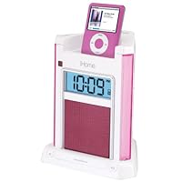 iHome iH4 Alarm Clock Speaker System with Dock for iPod (Pink)