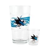 NHL San Jose Sharks 2 Piece Pint and Shot Set
