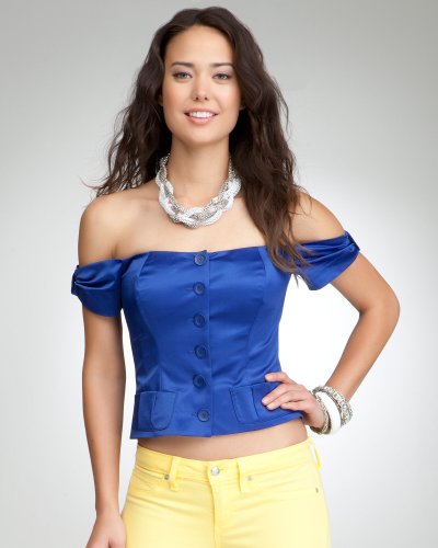 Bebe Knotted Sleeve Glam Bustier Surf The Web Size 6