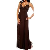 Brown Maxi Boho Summer Halter Celeb Beach Party long Dress