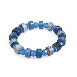 Beads and Recycled Magazines Blue Bracelet 