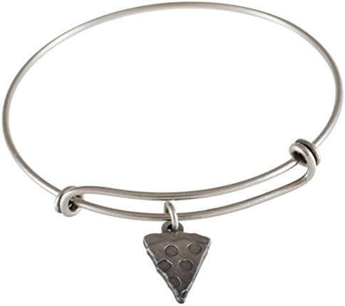 Emoji Single Charm Bracelet (Pizza - Antique Silver)