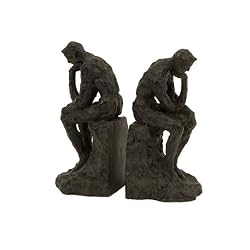 Classic Style "Thinker" Decorative Sculpted Bookends 2-Piece Set